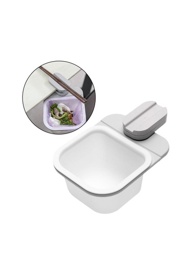 Suntek Yurt Masası Için Plastik Mini Çöp Kutusu Dönen Yaratıcı Beyaz Gri Beyaz - Gri