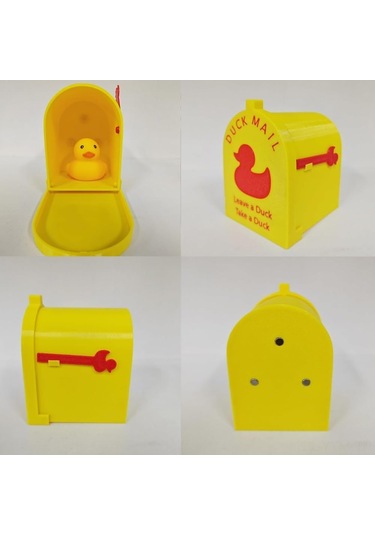 Geeksen Mini Sarı Ördek Temalı Manyetik Depolama Kutusu - Kabin Kapısı Dekorasyonu Ve Mektup Saklama Kutusu