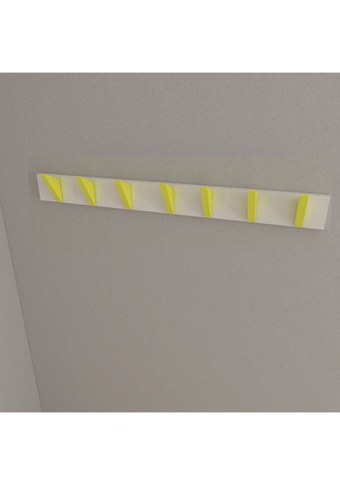 Hepsi3boyutlu Modern Duvar & Kapı Kanca Askılık - 7 Adet Sarı Kanca Askılık - Model No : 5 Sarı