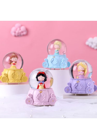 Sevimli Prenses Tasarımlı Işıklı Mini Kar Küresi