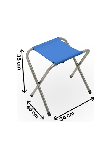 Exent Katlanır Balıkçı Kamp Piknik Taburesi 2'li Mavi