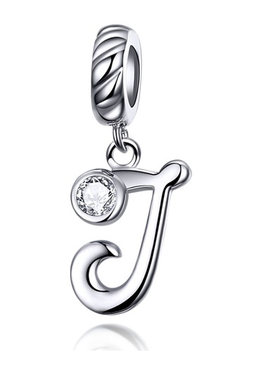 S925 Ayar Gümüş 26 İngilizce Mektup Kolye Dıy Bilezik Kolye Aksesuarları, Stil: J Çok Renkli