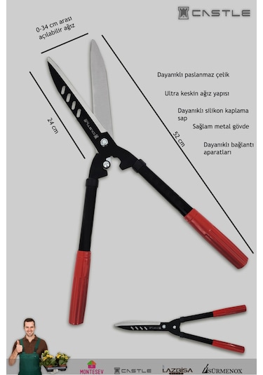 Lz-k27 Çimen Makası Çim Çit Kesme Makası Budama Makası