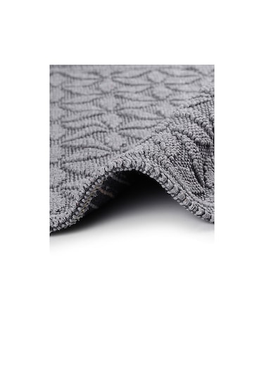 Pasific Doğal Pamuklu 2'li Banyo Paspas Seti 60x100+50x60 Cm Gri Gri