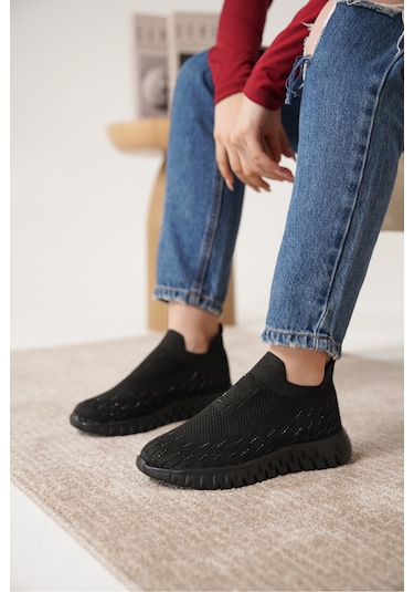 Marvin Günlük Ortopedik Kadın Sneaker Spor Ayakkabı Siyah