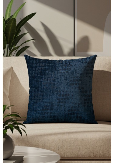 Sezyon Riva Desenli 50 50 Gece Mavisi Kırlent Kılıfı Gece Mavisi