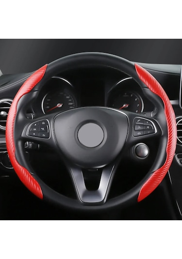 7 Renk Karbon Fiber Direksiyon Kapağı Bölümlü Koruma Anti Kayma Blue Mavi