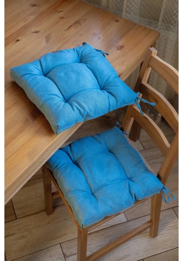 Slavıca Sandalyeye Takılan Bağcıklı Kare Yastık 40x40cm 363124950 Koyu Mavi