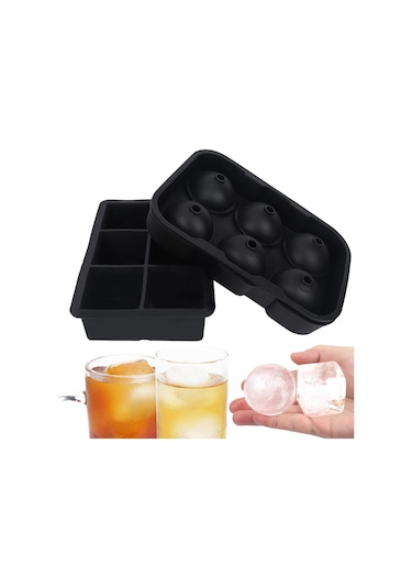 Lemestar Siyah Silikon Buzluk Seti: 6 Kutu + 6 Toplu, Kaldırılabilir Kapaklı, Esnek Ve Ürün Kokusundan Koruyucu Çok Renkli