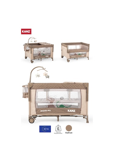 Kanz Sleepside +plus Anne Yanı Park Yatak Kahve - Yatak Hediyeli