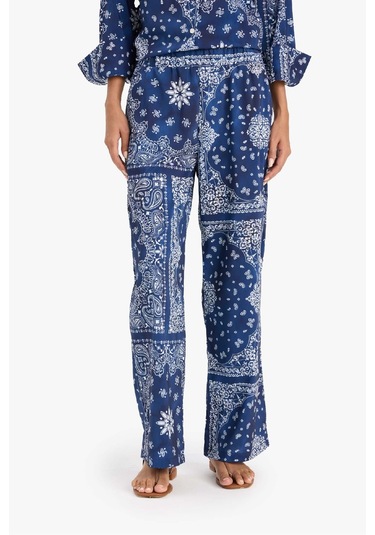 Defacto Regular Fit Şal Desenli Plaj Pantolonu-fall İn Love F8336ax25hsnv241 Lacivert