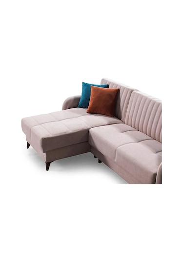 Kiel Yataklı Köşe Koltuk Takımı - Krem