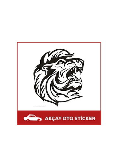 Aslan Sticker Lion Sticker Aslan Oto Sticker Araba Sticker Kırmızı-50Cm ...