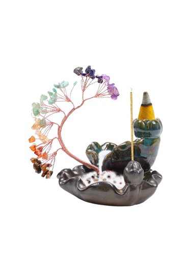 Dofolink Seramik Akıntı Kendi, Manzaralı Suş Efekti Koku Dağıtıcı, Stres Azaltıcı, Ev Ofis Yoga Odası İçin Aromatik Küllü Tütsü Tutucu