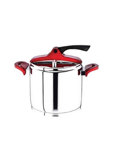 Safinox Vision Klasik Düdüklü Tencere Renkli Kulp-6 L Kırmızı