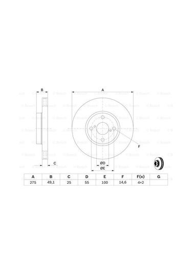 Toyota Corolla Uyumlu 1.4D4D 2002-2007 Bosch Ön Disk 2 Adet