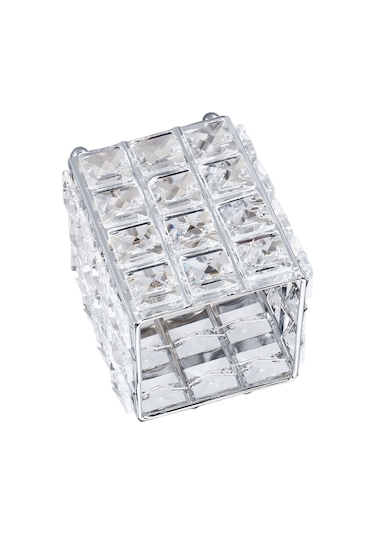 Springsun Gümüş Metal Ve Kristal Dekoratif Saklama Kutusu - Ev Dekorasyonu, Mükemmel Hediye, Küçük Alet Ve Mücevher Saklama Kabı Perliten Yumuşak Paketleme Çok Renkli