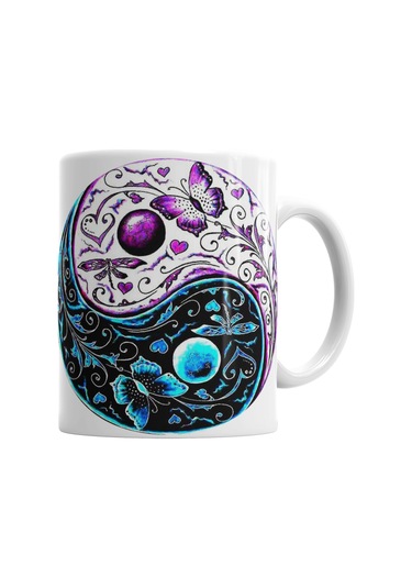 Ying Yang Kupa Bardak Porselen Karışık