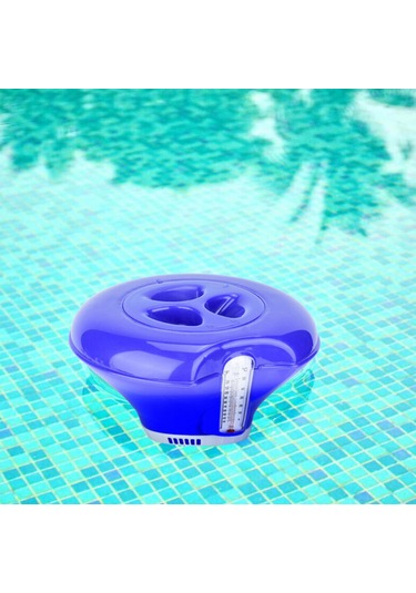 Hfambition Mavi Pvc Havuz Dispenseri: Termometreli, Kimyasal Kontrolü Ve Otomatik Temizlik İçin Uygun Havuz, Spa, Akvaryum