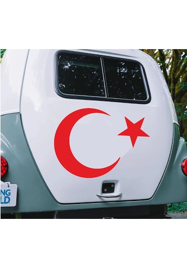 Ay Yıldız Türkiye Türk Bayrağı Sticker Araba Oto Motosiklet Karavan Sticker 00323 50x36 Cm