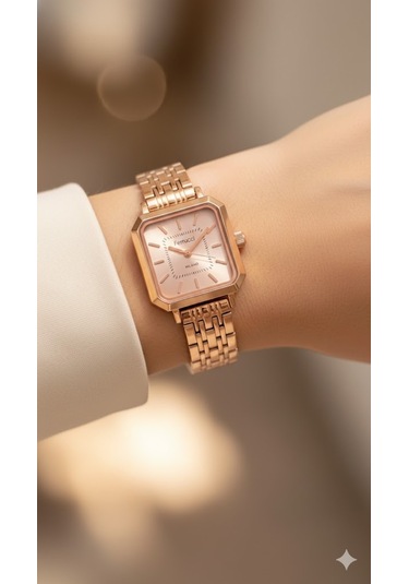 Ferrucci Kadın Kol Saati Altın Renk, Köşeli Kadran - Fc03687m.06, 2 Yıl Garantili Altın