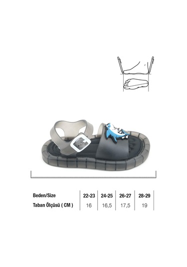Gezer Erkek Çocuk Yazlık Airblow Bilekten Tokalı Ayarlanabilir Rahat Işıklı Taban Günlük Sandalet Siyah