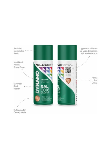 Kluger Yeşil Spey Boya Ral 6016