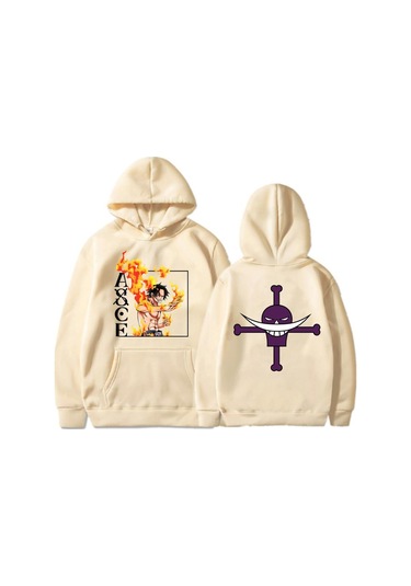 Haki Anime Moda Spor Kapüşonlular Ve Kazak Tek Parça Kapşonlu Gevşek Unisex Kapüşonlu Ace Baskı Kazak Artı Boyutu Kapüşonlular Gevşek Kazak Haki