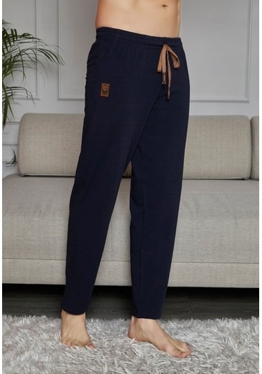 Ince Tek Alt Çok Rahat Pamuk Pijama Lacivert