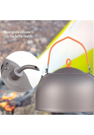 Lemestar 0.5l Titan Kettle Kahve Fıçı Açısı İle Hafif Taşınabilir, Yemek Grubu Silikon, Isı Dayanıklı, Kolay Temizlenir Gümüş