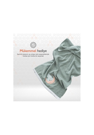Gezenbebe Hero Nakışlı Bebek Çocuk El Ve Baş Havlusu 50x90 Yeşil