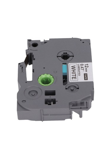 Yunboo 12mm Su Geçirmez Etiket Bantı 8m - Brother Pt-e100/d210/d450 Uyumlu - Beyaz Üstü Siyah Yazı - Dayanıklı Yapı - Pe Poşetli 1 Adet 1