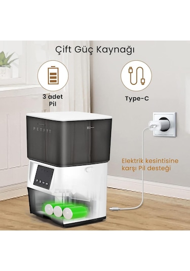 Petfit Elevate X 4l Wi-fi Akıllı Otomatik Kedi Köpek Mama Kabı Besleme Ünitesi Sesli Komut+çelik Kase+app Kontrol