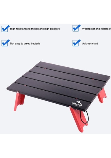 Prestigegoods Mini Piknik Masaı, Alüminyum, 39.9x28.5x13cm, Widesea Wstb-001, Kırmızı-siyah, Hafif, Katlanır, Kamp, Piknik, Bahçe, 10kg Kırmızı - Siyah