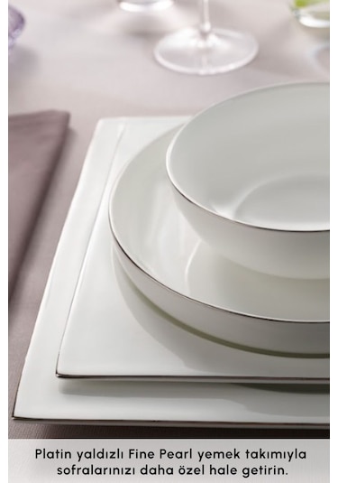 Karaca Red Carpet Collection Fine Pearl Extra Nish 58 Parça 12 Kişilik Yemek Takımı Platin