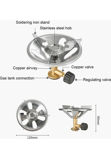 Fortunelane Çok Renkli Outdoor Çadır Ocağı - 15kg Yük - Lpg İle Çalışır - Taşınabilir Çok Renkli