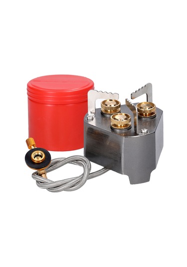 Yifomall Üç Ateşli 11800w Taşınabilir Kamp Gaz Sobası - Yüksek Güçlü, Ayarlanabilir Alev, Dış Mekan Pişirme İçin Gri Çok Renkli