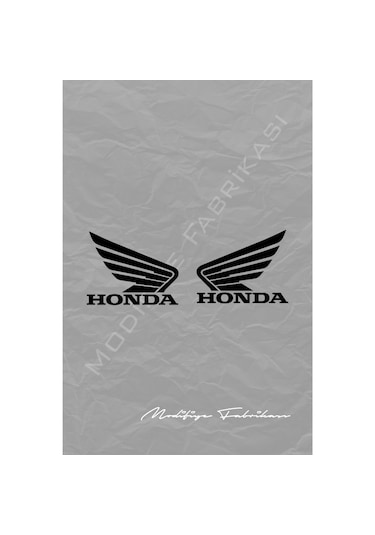 Honda Kanat Sticker Folyo - Siyah - 15 X 12 Cm 2'li Set