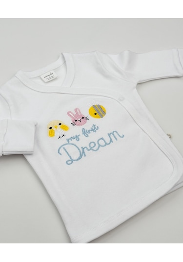 Sezgibaby 3'lü Kız Bebek Zıbın Seti Beyaz-pembe