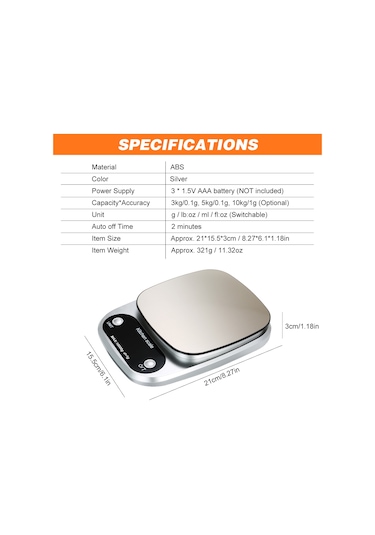 Su Geçirmez Yüzeyli Yüksek Hassasiyetli Dijital Terazi 10kg/1g Taşınabilir