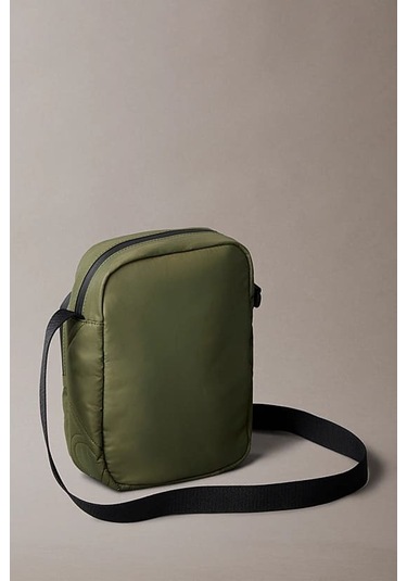 Erkek Kapitone Desenli Fermuarlı Cepli Çapraz Vücut Çanta - Haki Thyme