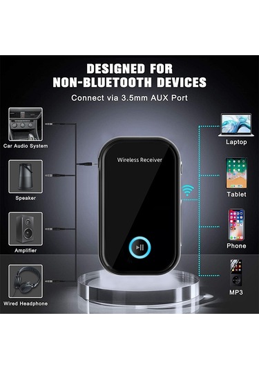 Cbtx Bt15 Aux Araç Bluetooth 5.0 Ses Alıcısı Gürültü Azaltma Bluetooth Çağrı Adaptörü