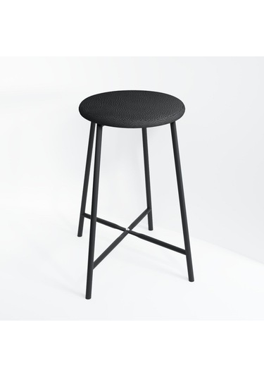 Bar Sandalyesi Bar Taburesi Mutfak Sandalyesi Siyah Döşemeli 1525