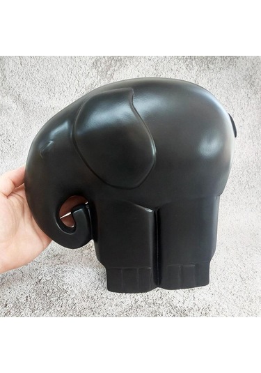 Cajuart Büyük Boy Siyah Renk Sanatsal Fil Mamut Biblo Heykel Ev Ofis Dekor