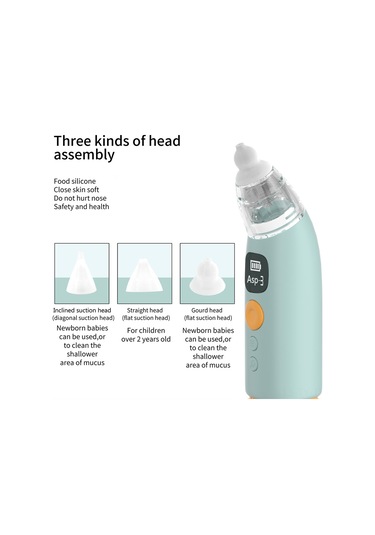Teltree Bebekler İçin 3 Seviyeli Elektrikli Burun Aspiratörü - Usb Şarjlı, 3 Silikon Uçlu