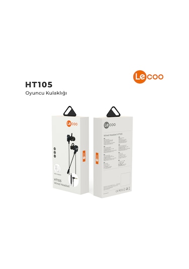 Lecoo HT105 Kablolu 3.5mm Jacklı Çıkartılabilir Mikrofonlu Kulak İçi Gaming Kulaklık