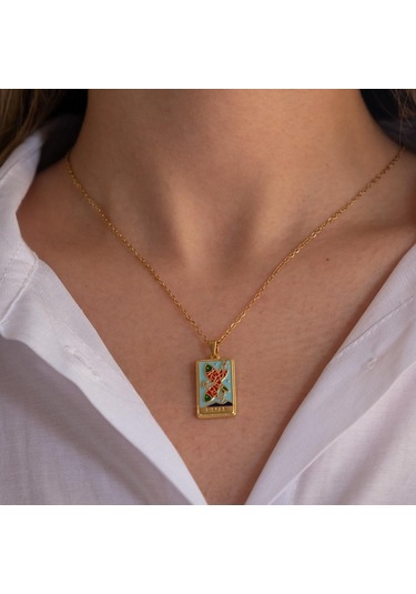 Çelik Kolye, Altın Kaplama Balık Burcu Kadın Kolye K-133 Altın