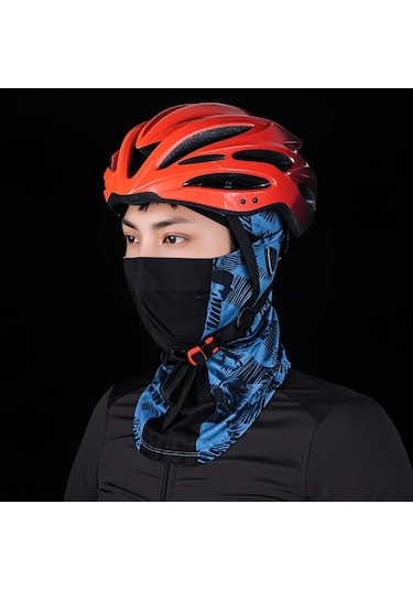 Geeroyoo Yp0201292 Bisiklet Kaskı Dostu Hafif Esnek Buz İpeği Güneş Koruyucu Maske, Sıcak Günlerde Rahatlık Sağlar. Siyah