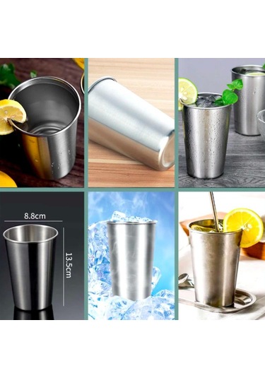 Omeniv 500ml 304 Çelik Bira Kola Bardağı Kupa Kahve Fincanı