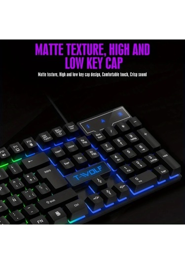 Techbloom Tf200 Black Rgb Oyun Klavye Ve Fare Kombosu Usb Kablolu Yüzer Tasarım Ofis Ve Oyun İçin Diğer